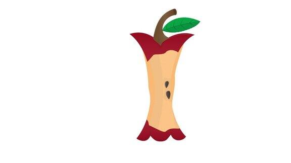 吃苹果的动画苹果树桩卡通