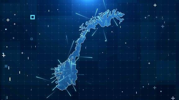 挪威地图连接完整细节背景4K