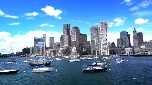 波士顿建立拍摄从波士顿内港看到