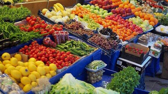 伊斯坦布尔当地市场的水果摊