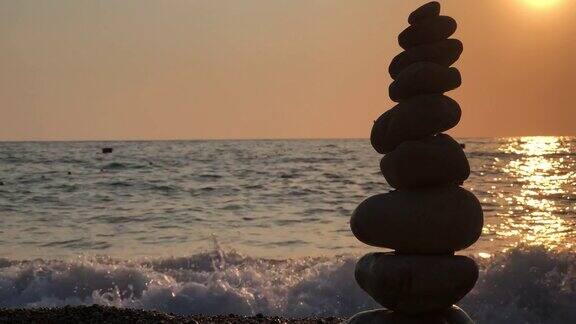 禅宗平衡鹅卵石和谐和平衡