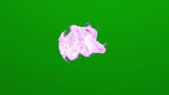 绿色背景上的魔法球一个紫色能量球Fx能量场紫色魔法火球