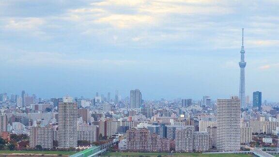 东京天空树城市景观延时摄影