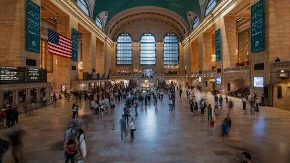 延时摄影:美国纽约中央车站