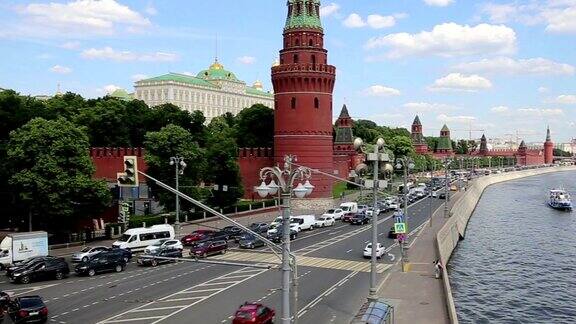 莫斯科克里姆林宫在一个晴朗的日子俄罗斯莫斯科建筑和地标莫斯科城市景观