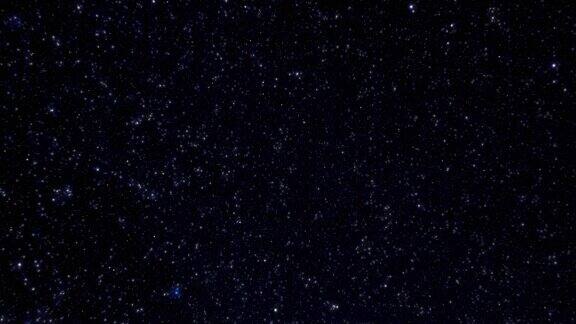 黑暗的天空中有卫星和闪闪发光的银河恒星