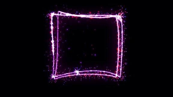 紫光闪闪的粒子形状呈方形