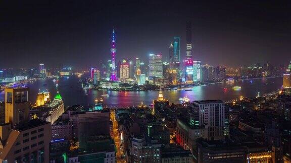 中国上海顶江湾著名城市景观全景时间推移