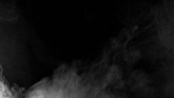 黑色背景下烟雾的无缝运动烟雾的氛围