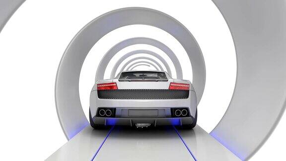 隧道里的汽车三维渲染