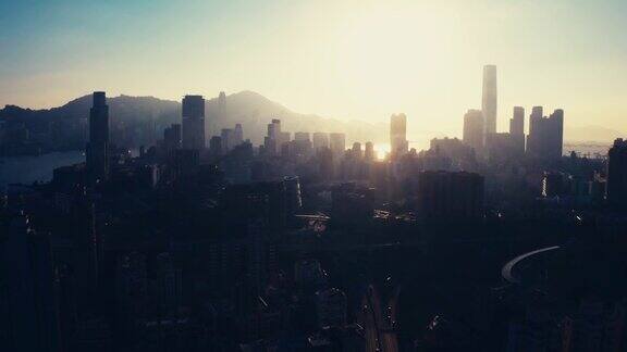 鸟瞰图香港城市