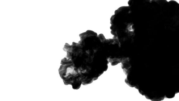 一墨流动注入黑色染料云雾或烟雾墨以慢动作注入白色书写墨水在水中打开墨色背景或烟雾背景为墨水效果使用光磨如阿尔法蒙版