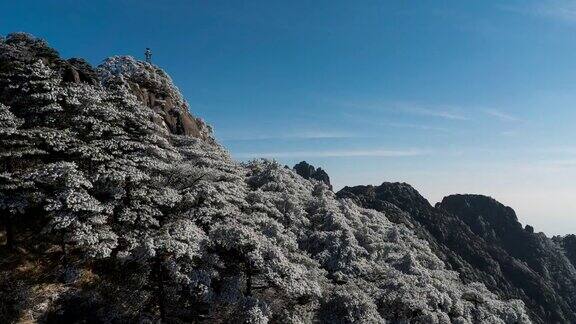 黄山在冬天时光流逝