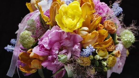 微距摄影在花瓶花束夏天的爱情主题工作室拍摄的背景