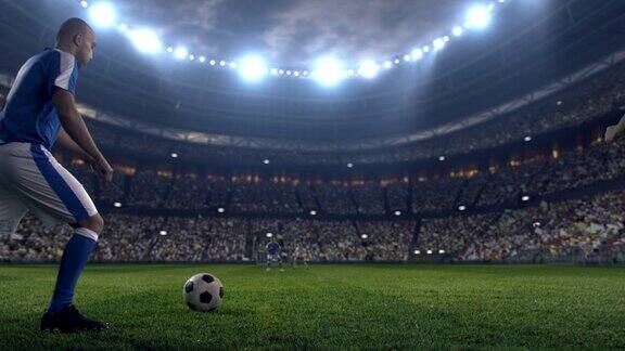 足球:足球运动员踢的球