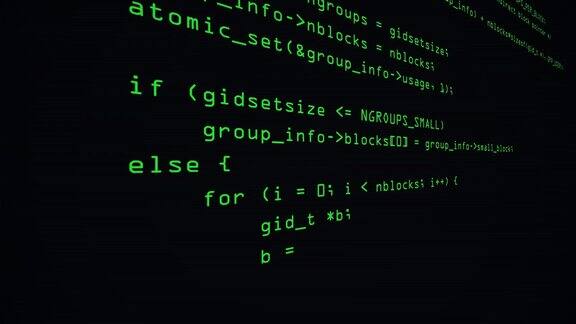 计算机屏幕终端中运行的黑客代码的侧视图黑客攻破网络安全过程展示