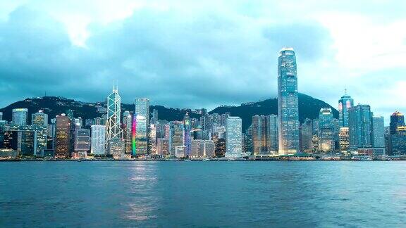 高清延时:黄昏时的香港