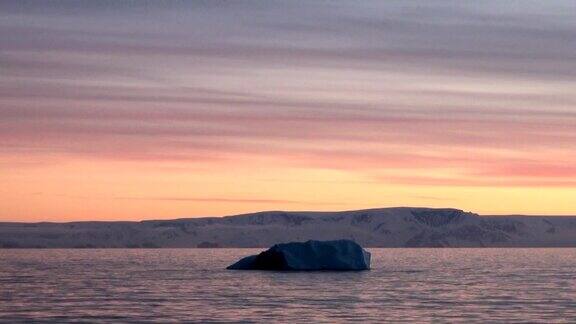南极洲的日落和日出