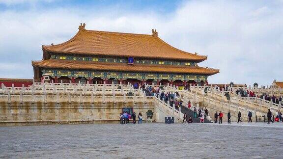 中国北京的故宫太和殿紫禁城的延时摄影