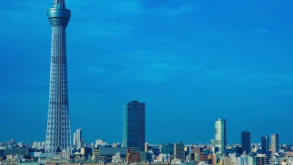 东京天空树附近的长镜头