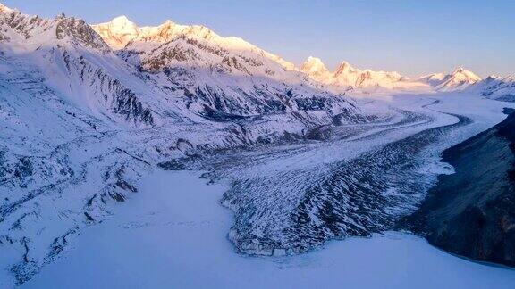 西藏冰川航拍-时间推移