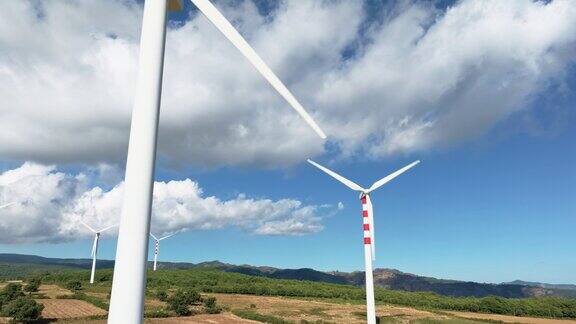 风车风力发电厂的发电机与fpv无人机