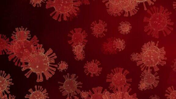 4k冠状病毒病COVID-19感染医学插图红色背景
