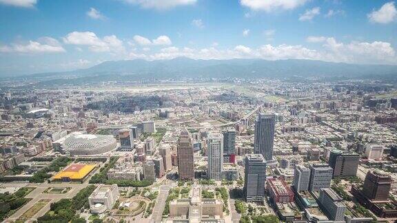 4K延时:台湾台北市景鸟瞰图