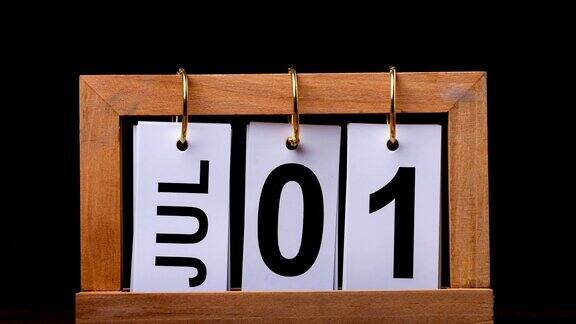 4K定格日历一年一月到十二月概念新年快乐