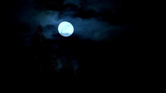 夜晚天空上的满月