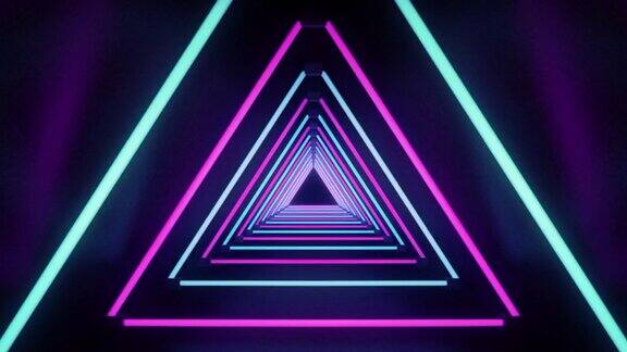 三角形霓虹灯闪烁循环动画
