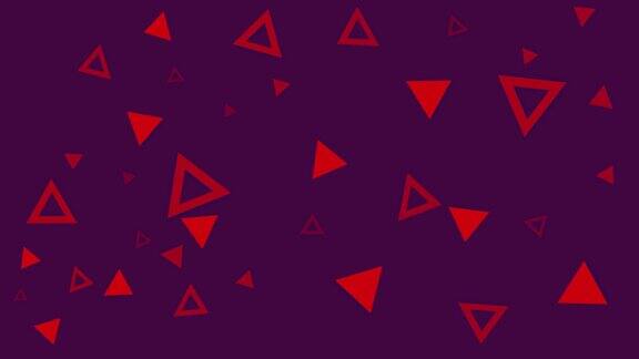 红色三角形图案图标标志时髦抽象图案抽象三维几何形状循环动画现代背景无缝运动设计屏幕保护程序背景4k动画海报横幅孟菲斯极简旋转物体