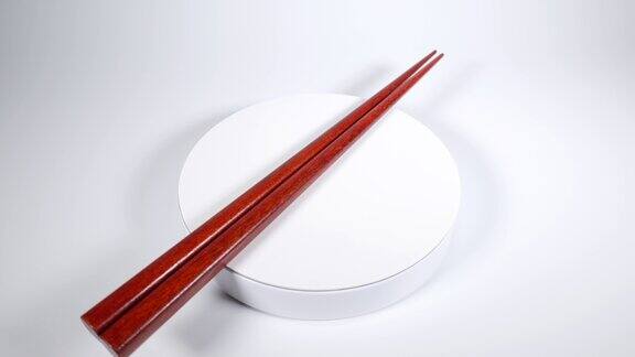 木筷子旋转特写