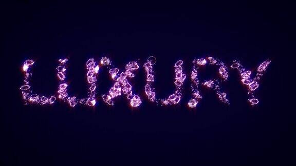 豪华-文字制成的闪亮的粉红色钻石孤立的循环视频