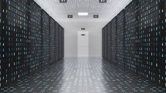 现代服务器机房环境到处都是计算机机架未来的数据中心