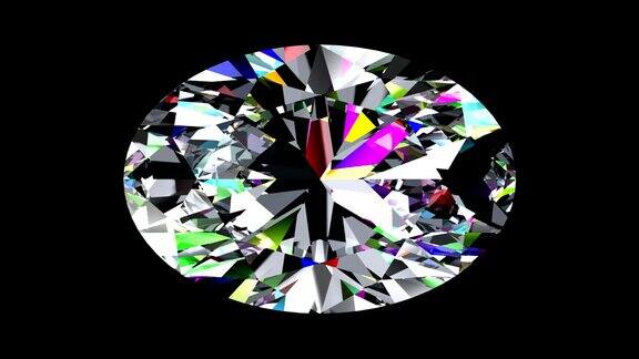 闪光的钻石椭圆形毛圈Alpha哑光3D动画