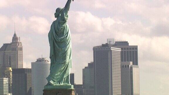 美国纽约自由女神像鸟瞰图