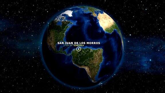 地球放大地图-委内瑞拉圣胡安德洛斯莫洛斯