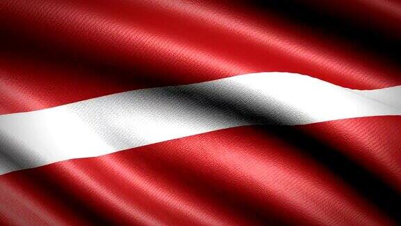 拉脱维亚国旗无缝循环动画4K高清视频