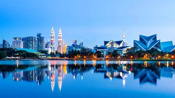 从早到晚马来西亚吉隆坡城市风光4K时光流逝(缩小)