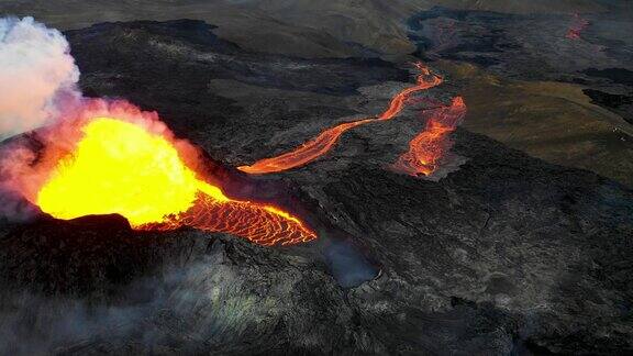 AerialviewofFagradalsfjallVolcanoGrindavíkIceland.