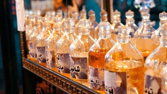 阿拉伯商店的芳香油和香水埃及