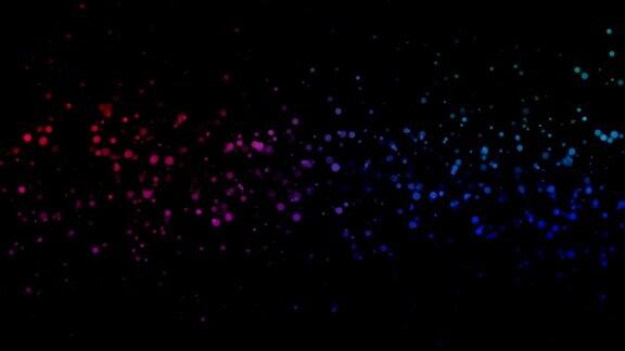 可循环粒子与红蓝色背景4K