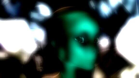 数字3D动画的外星人的头