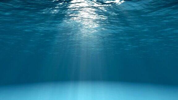 从水下看到的蓝色海洋表面