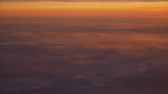 日落天空飞机窗口观看4k中国