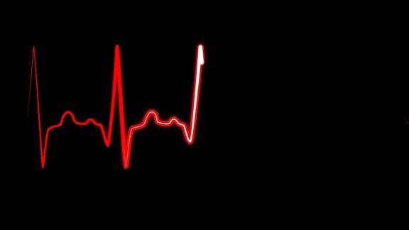 心跳死亡黑色背景下的心脏脉冲序列