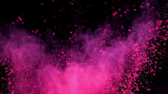 粉色粉末在空气中碰撞SuperSlowMotionVideo1000fps