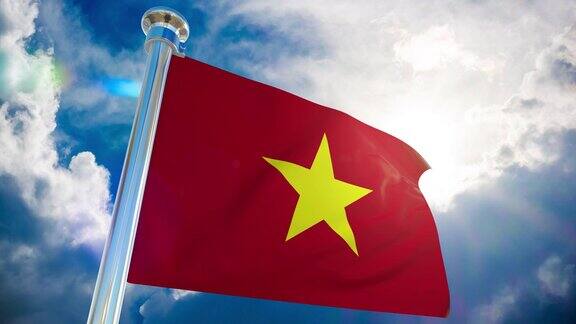 4K-越南国旗|可循环股票视频