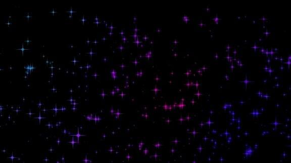 可循环闪烁的彩色恒星粒子背景4k